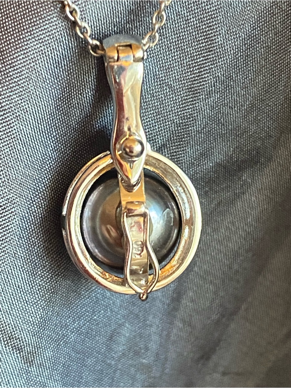 18k Gold Tahitian Pearl Diamond Convertible Pendant